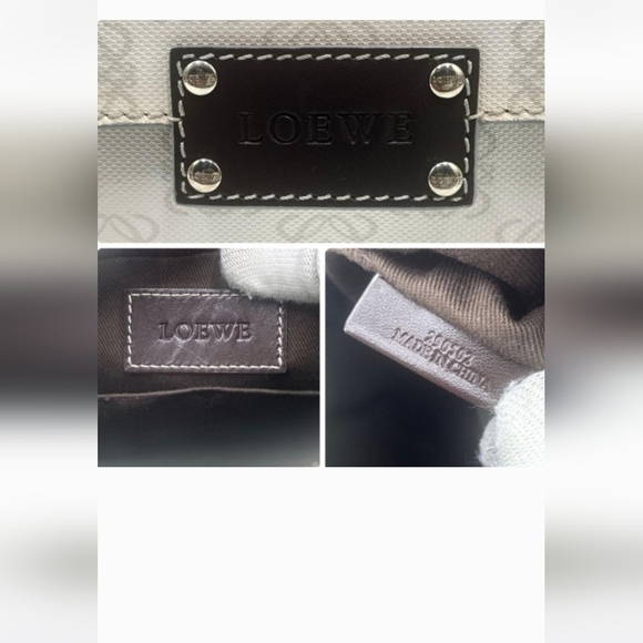 LOEWE Anagram Canvas Satchel with Removable Belt & Crossbody Pouch – Authentic - Picture 8 of 16